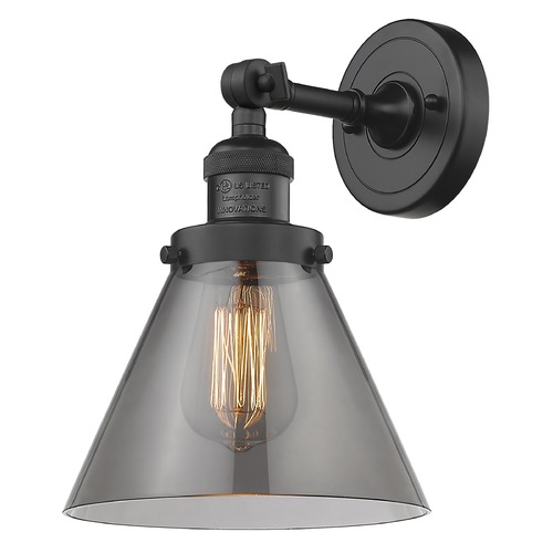 Large Cone Matte Black Sconce by Innovations Lighting