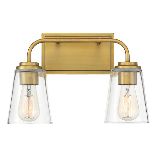 Meridian 15-Inch Vanity Light in Natural Brass by Meridian M80043NB