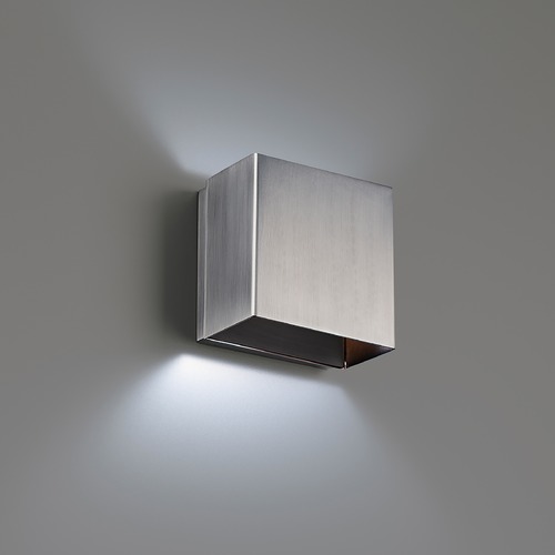 WAC Lighting Boxi 5-Inch LED Wall Sconce in Brushed Nickel 3CCT 3500K by WAC Lighting WS-45105-35-BN