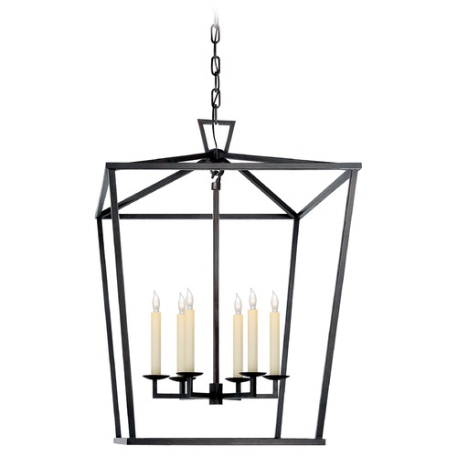 Visual Comfort Signature Collection E.F. Chapman Darlana Large Lantern in Aged Iron by Visual Comfort Signature CHC2176AI