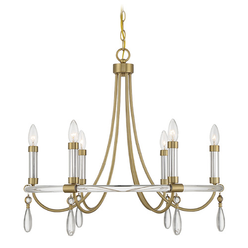 Savoy House Mayfair 6-Light Chandelier in Warm Brass & Chrome by Savoy House 1-7716-6-195