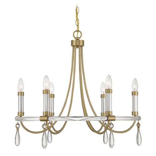 Mayfair 6-Light Chandelier in Warm Brass & Chrome by Savoy House