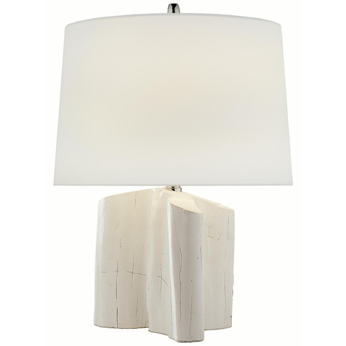 Visual Comfort Signature Collection Carmel Plaster White Table Lamp with Drum Shade