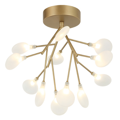 Matteo Lighting Hydrangea Bloom Gold LED Semi-Flushmount Light