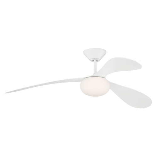 Drape 58-Inch LED Smart Fan in Matte White by VC Fan Collection