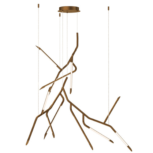 ET2 Lighting ET2 Scion Weathered Brass LED Multi-Light Pendant E25415-WBR