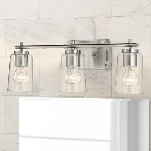 Adley Brushed Nickel 3-Light Bathroom Light by Progress Lighting