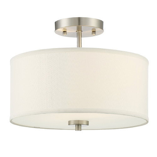 13-Inch Wide Semi-Flush Mount in Brushed Nickel by Meridian