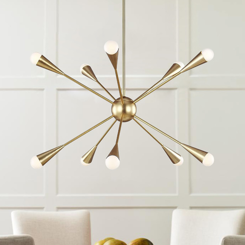 Visual Comfort Studio Collection ED Ellen-DeGeneres Jax 27.25-Inch Burnished Brass Chandelier by Visual Comfort Studio EC10310BBS