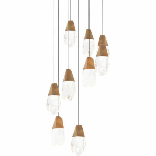 Martini 9-Light LED Chandelier in Aged Brass by Schonbek Beyond
