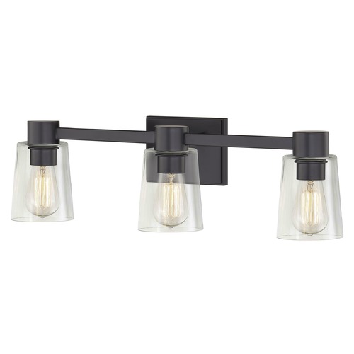 Design Classics Lighting Design Classics Vashon Matte Black Bathroom Light 2103-07 GL1027-CLR