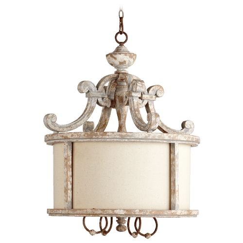 Quorum Lighting La Maison Manchester Grey with Rust Accents Pendant by Quorum Lighting 8052-4-56