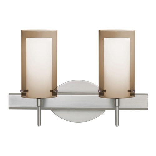 Besa Lighting Besa Lighting Pahu Satin Nickel LED Bathroom Light 2SW-S44007-LED-SN