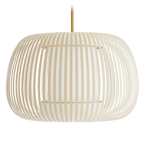 Mia Pendant in Antique Brass & Beige Microfiber by Arteriors Home