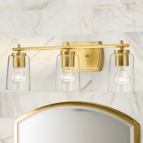 Adley Satin Brass 3-Light Bathroom Light by Progress Lighting