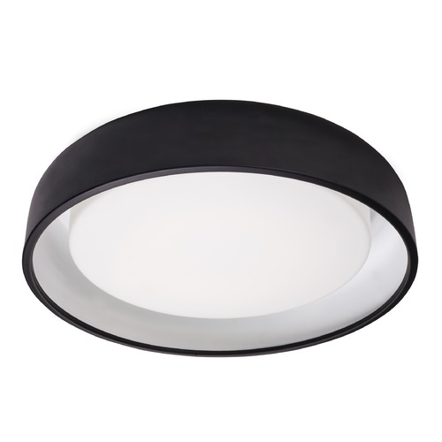 Modern Black LED Flush Mount with Frosted Shade 3000K 1049LM by Kuzco Lighting