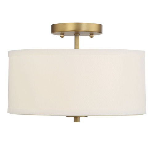 Meridian 13-Inch Wide Semi-Flush Mount in Natural Brass by Meridian M60008NB