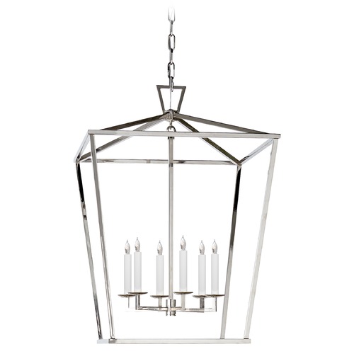 E.F. Chapman Darlana Large Lantern in Nickel by Visual Comfort Signature