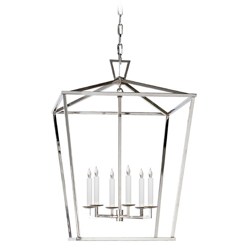 Visual Comfort Signature Collection E.F. Chapman Darlana Large Lantern in Nickel by Visual Comfort Signature CHC2176PN