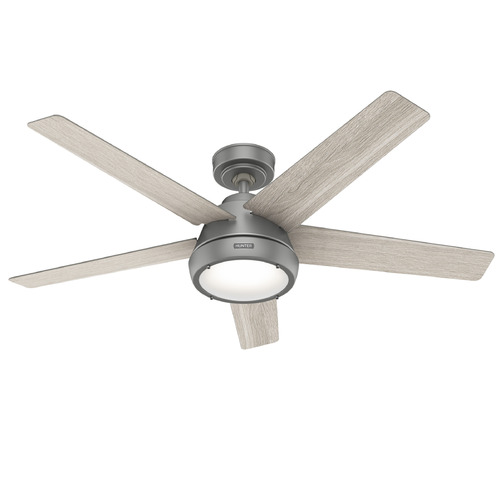 Hunter Fan Company Burroughs Matte Silver LED Ceiling Fan with Light