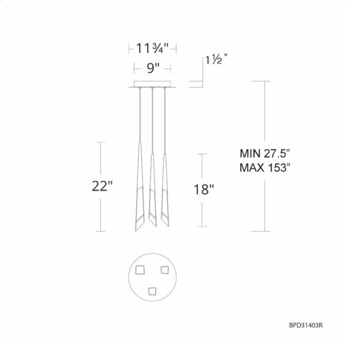 Schonbek Beyond Solitude Aged Brass LED Multi-Light Pendant