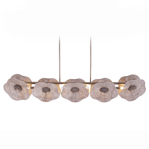 Kalco Lighting Poppy Pearlized Antique Brass Island Light