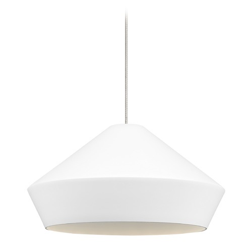 Visual Comfort Modern Collection Brummel Monopoint Pendant in Nickel & White by Visual Comfort Modern 700MPBMLWS