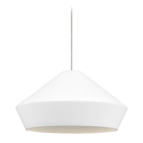 Brummel Monopoint Pendant in Nickel & White by Visual Comfort Modern