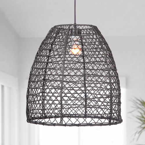 Craftmade Lighting 18-Inch Wide Matte Black Woven Pendant by Craftmade Lighting P920MBK1