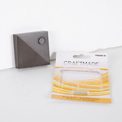 Push Button Aged Iron LED Doorbell Button by Craftmade Lighting