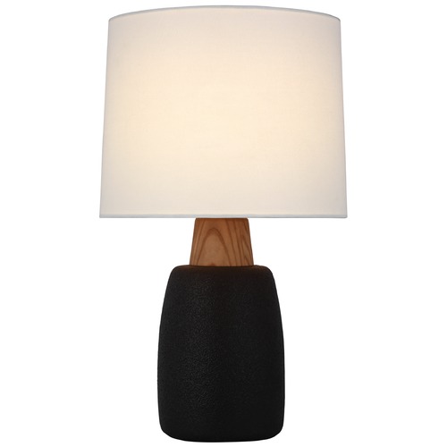 Visual Comfort Signature Collection Barbara Barry Aida Large Table Lamp in Black & Oak by Visual Comfort Signature BBL3611PRBL