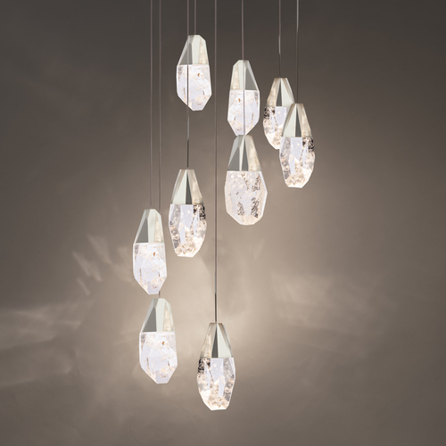 Martini 9-Light LED Chandelier in Polished Nickel by Schonbek Beyond
