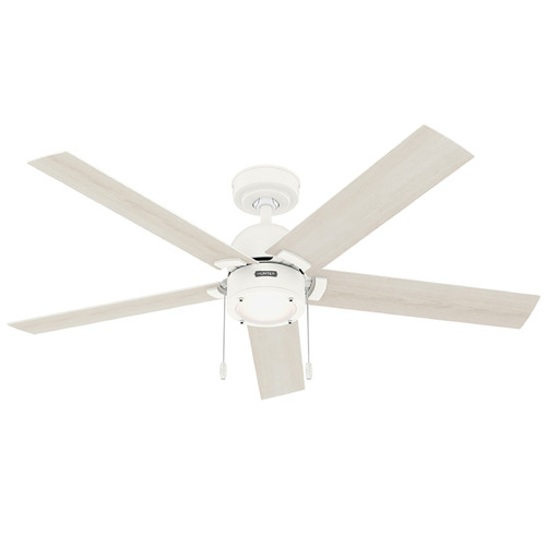 Hunter Fan Company Erling Matte White LED Ceiling Fan with Light