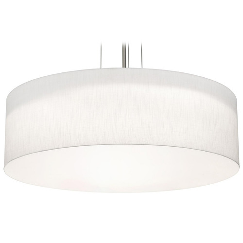 Afx Lighting Anton Satin Nickel LED Pendant Light with Drum Shade