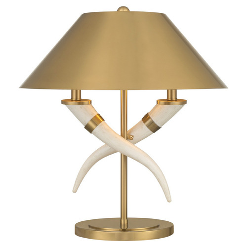 Savoy House Lighting Warm Brass & Horn Table Lamp with Empire Shade