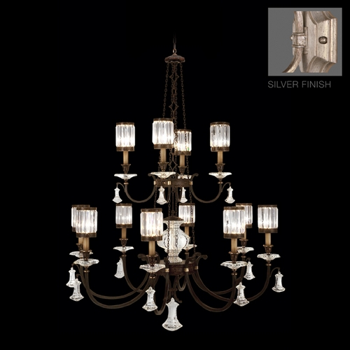 Fine Art Lamps Eaton Place Silver Leaf Crystal Chandelier