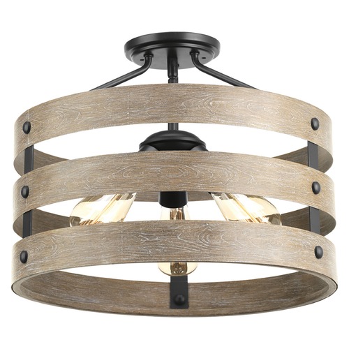 Progress Lighting Gulliver Graphite Semi-Flush Mount by Progress Lighting P350049-143