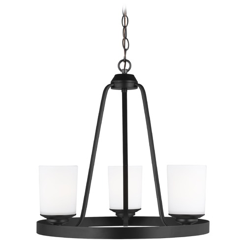 Generation Lighting Kemal Midnight Black Mini Chandelier by Generation Lighting 3130703-112