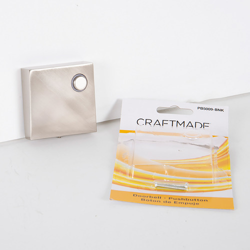 Push Button Brushed Polished Nickel LED Doorbell Button by Craftmade Lighting