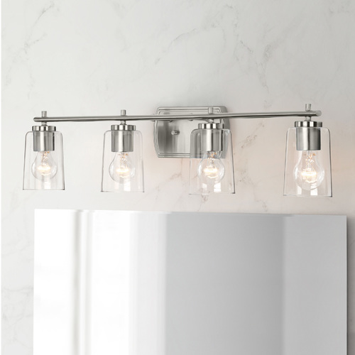 Adley Brushed Nickel 4-Light Bathroom Light by Progress Lighting