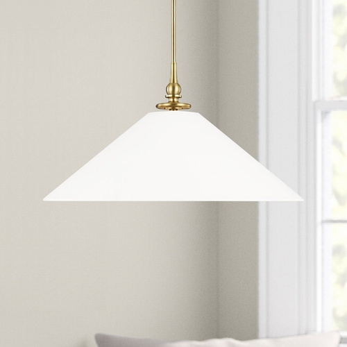 Visual Comfort Studio Collection Thomas OBrien 24-Inch Capri Burnished Brass Pendant by Visual Comfort Studio TP1001BBS/AWT