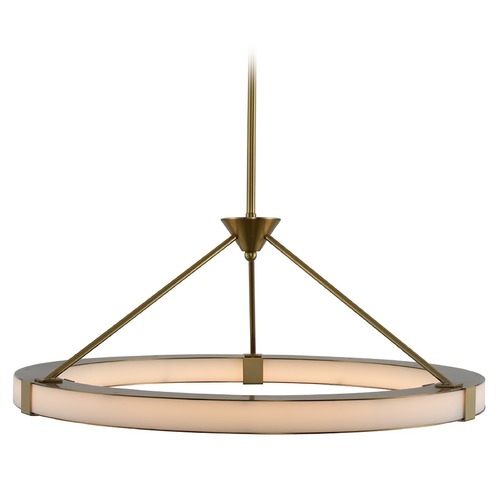 Lavo 28-Inch Round LED Pendant in Winter Brass by Kalco Lighting