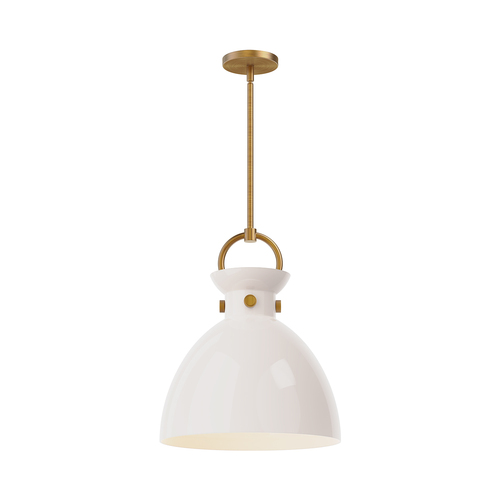 Alora Lighting Waldo Aged Gold Pendant Light with Bowl / Dome Shade
