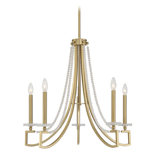 Helen 5-Light Chandelier in Warm Brass by Savoy House