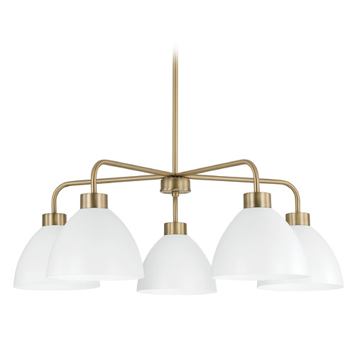 Homeplace By Capital Lighting Ross Aged Brass & White Chandelier