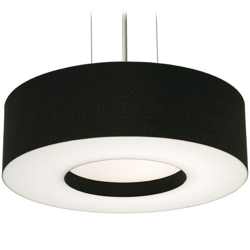 AFX Lighting Afx Lighting Montclair Satin Nickel Pendant Light with Drum Shade MCP1524MBSN-BK