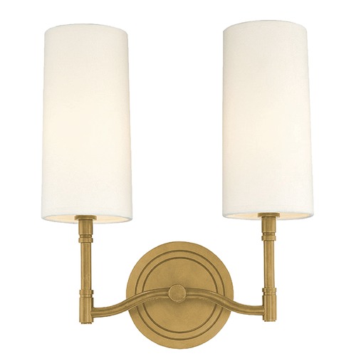 Dillon Double Wall Sconce in Aged Brass by Hudson Valley Lighting