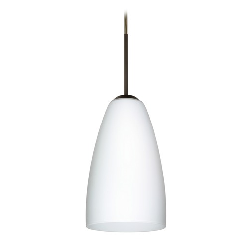 Besa Lighting Riva Bronze LED Mini-Pendant Light with Oblong Shade