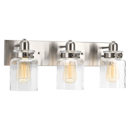 Progress Lighting Calhoun 3-Light Bathroom Light in Brushed Nickel by Progress Lighting P300047-009