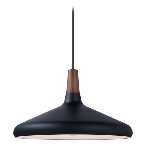 Maxim Lighting Maxim Lighting Nordic Walnut / Black Pendant Light with Coolie Shade 11354WNBK